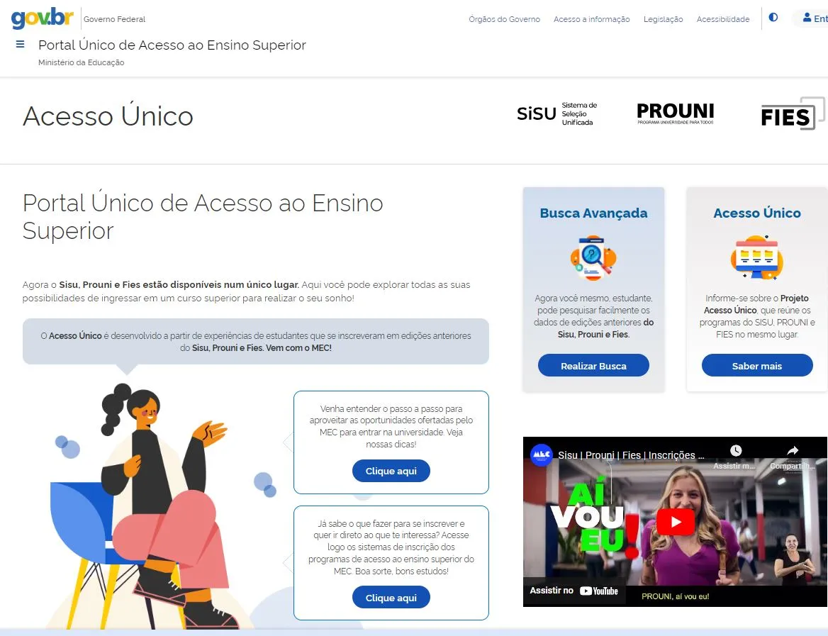 menina e sistema do sisu