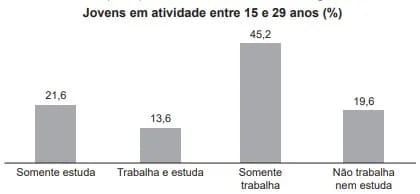 Gráfico Jovens em atividade entre 15 e 29 anos
